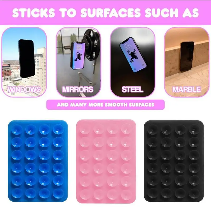 Silicone Suction Phone Case Mount Non Slip Suction Cup Phone Stand Silicone Phone Holder for Selfies and Videos