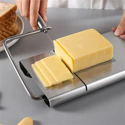 Stainless Steel Cheese Slicer with Calibration Board Easy to Use Cutting Cake Butter&Ham Kitchen Accessories Tools