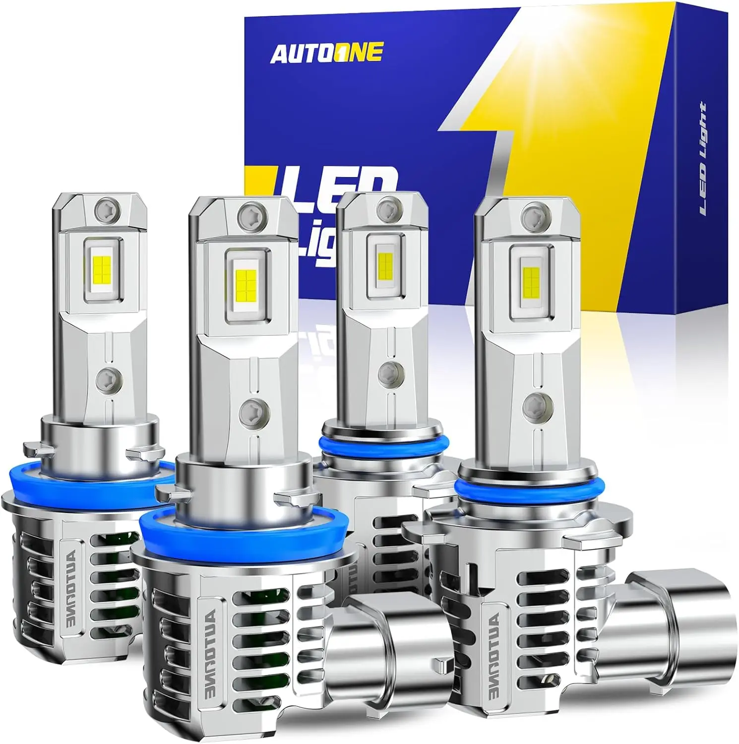 

H11 9005 LED Bulb, 1200% Brighter, HB3 H8 H9 Compatible, 6500K White Light, IP68 Waterproof, Pack of 2