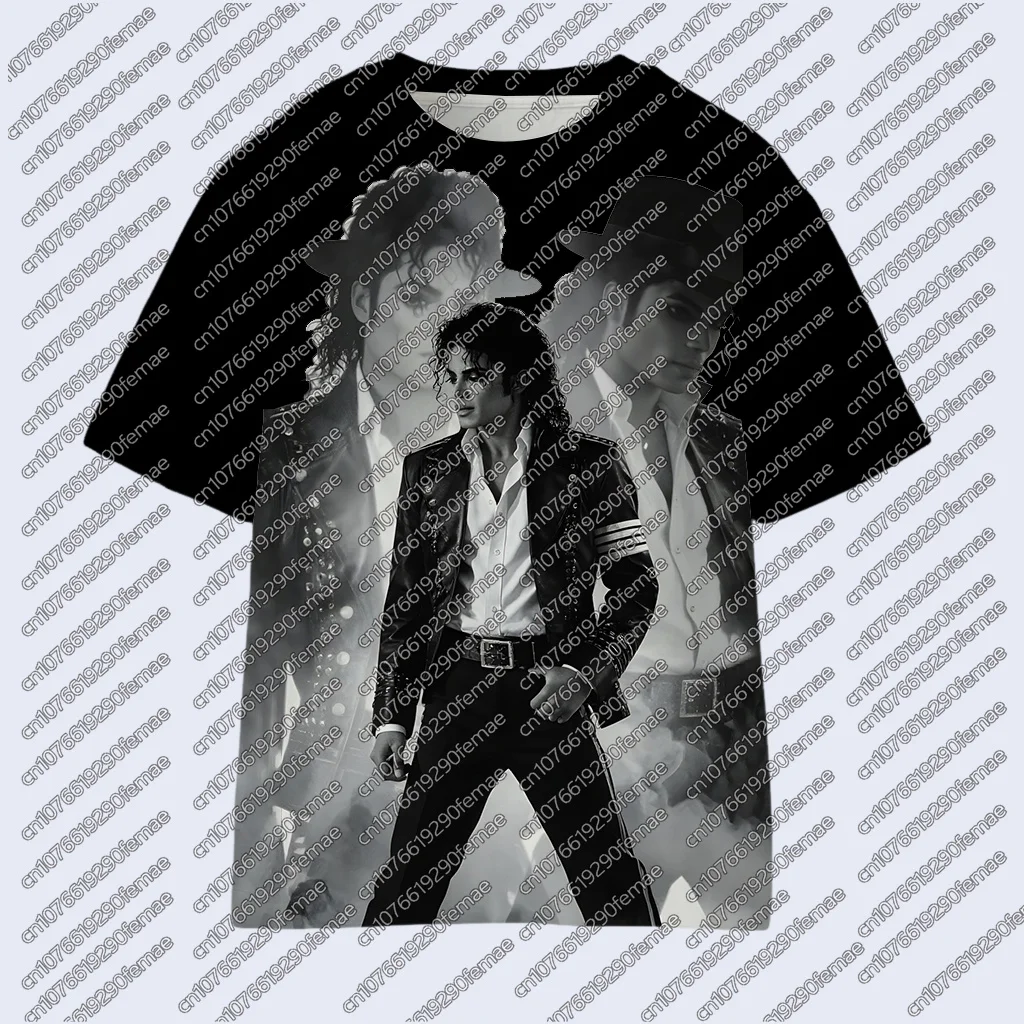 2026 New Summer Kids KPOP Streetwear MJ Silhouette Print T-Shirt Boys Girls Fashion Casual Top Fan Memorial Tee