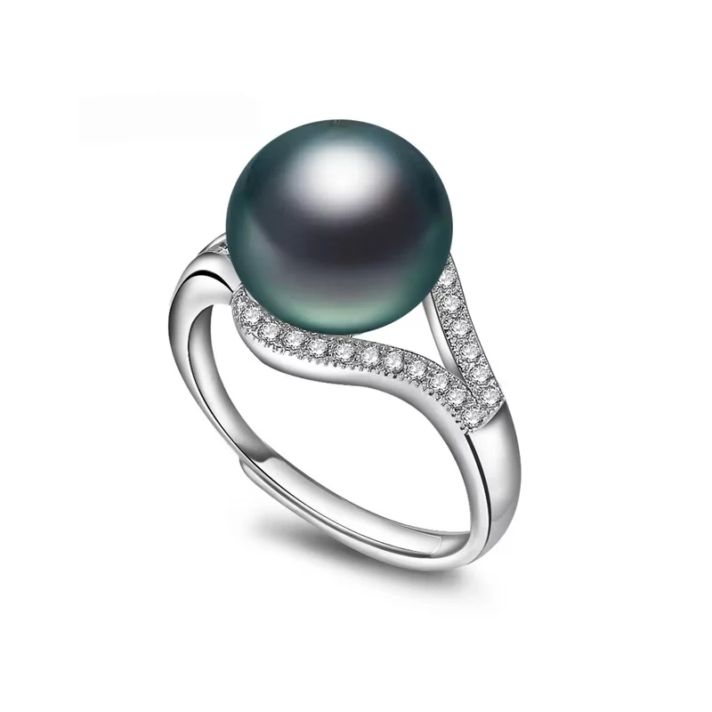 مجوهرات لؤلؤ المياه العذبة الطبيعية من ZHBORUINI خواتم فضة إسترليني للنساء خواتم زفاف من الزركون عالية الجودة هدية #2