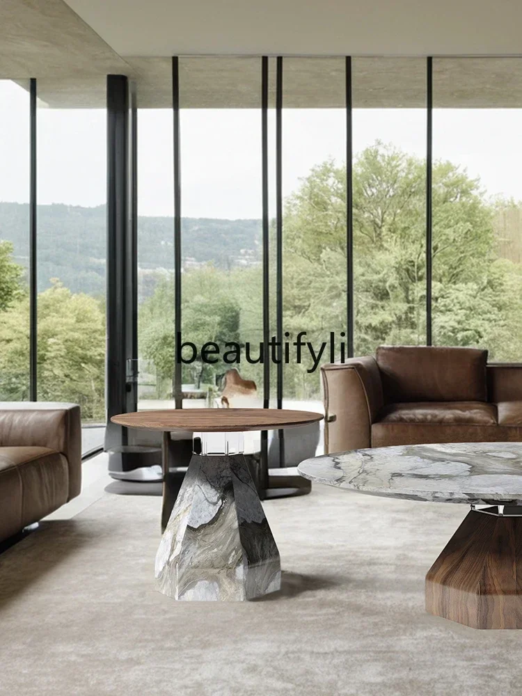 

ss CNatural marble edge few living room home light luxury high-end modern simple acrylic suspension medieval sofa corner few