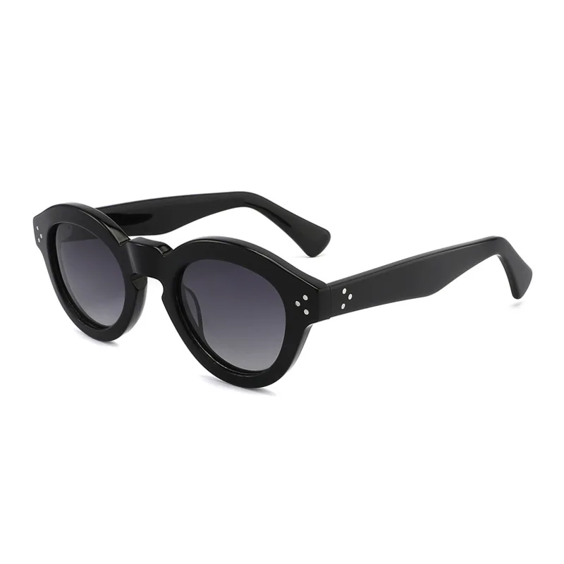 

New Fashion Thick Acetate Frame Sunglasses Women Oval Eyewear Man Trend Sun Protection Glasses UV400 Anti-Glare Driving Goggles