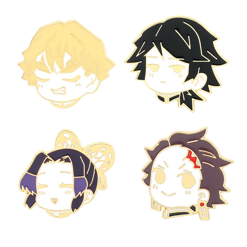 Kimetsu No Yaiba Kamado Tanjirou Anime Badge Agatsuma Zenitsu Brooch Pendant Decoration Accessories School Bag High End Gifts