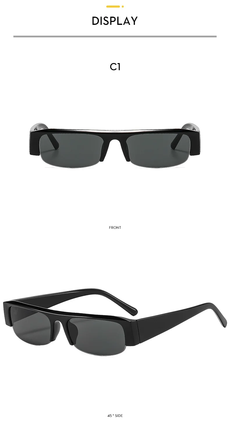 Halbrahmen-Sonnenbrille mit kleinem Rechteck und Farbverlauf für Damen, neue Vintage-Sonnenbrille in Schwarz-Rot, sexy Sonnenbrille für Damen, Fahrbrille. – Detail 7