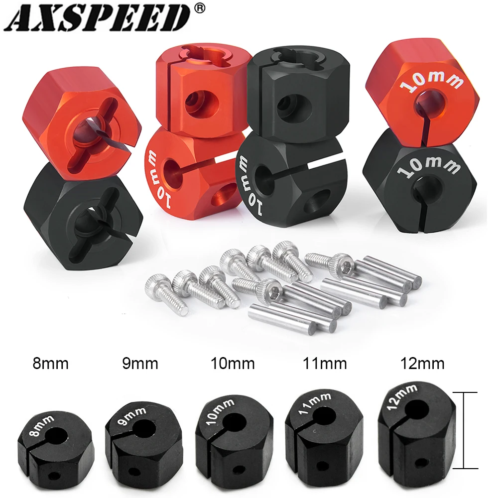 

AXSPEED 4 шт. 12 мм шестигранный адаптер для колес с винтами 8/9/10/11/12 мм для 1:10 осевых деталей SCX10 Wraith TRX4 TRX6 Sakura HSP HPI