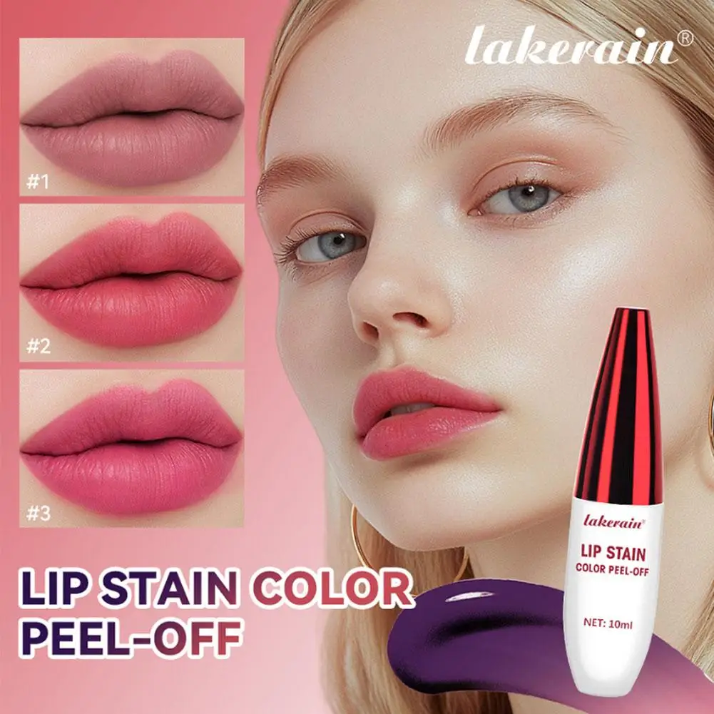 10 ml Peel Off Rose Pink Lipgloss Matte Outline Contour Tattoo Lip Stain Wasserdicht Transferbeständig Abreißbare natürliche Lippentönung