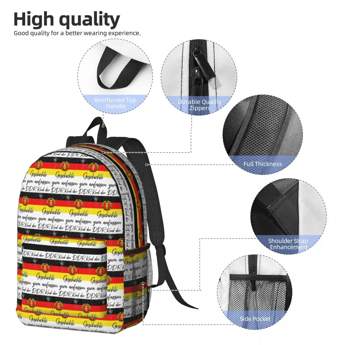 Child Of The GDR Wallfall November 9, 1989 Backpack Boys Girls BookBag Kids School Bag Laptop Shoulder Bags for Men Women