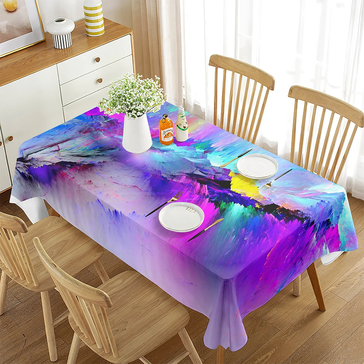 

Ink Painting Tablecloth Rectangle Decor Tablecloth Rectangle Painting Art Living Room Party Dining Room Home Wedding Decoration