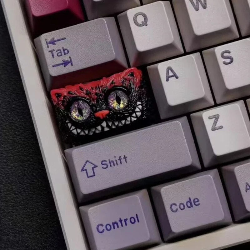Imagem -01 - Heteropupil Cheshire Cat Resina Keycap 1.75u Anime Réplica Personalizada Faça Você Mesmo Esc Keycap para Teclado Mecânico Jogos Acessórios heteropupil cheshire cat resina keycap 175u anime replica personalizada faca voce mesmo esc keycap para teclado mecanico jogos acessorios 01
