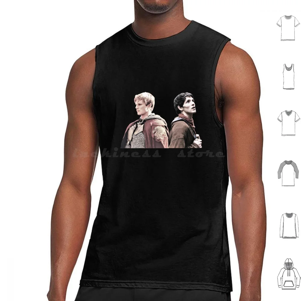 Merlin And Arthur Tank Tops Vest Sleeveless Merlin Arthur Tv Legend Knight Colin Morgan Bradley James Eoin Alex Vlahos