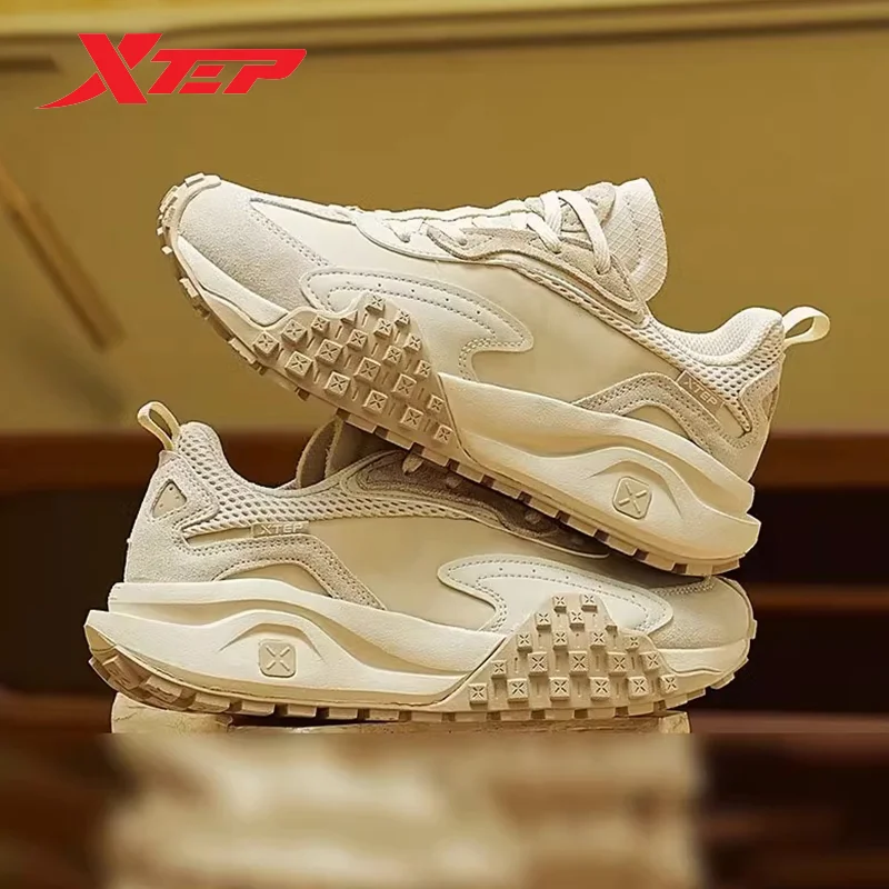 Xtep Walking Shoes Women Vintage Fashion Breathable Causal Sports Shoes Traveling Outdoor Soft Female Sneakers 977318320022