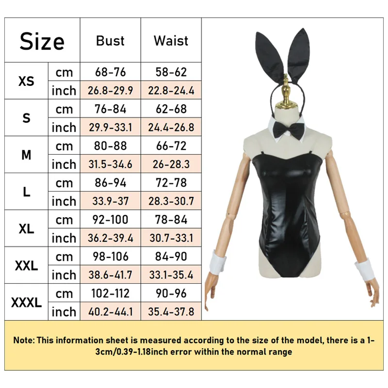 Sakurajima Mai Cosplay Costume for Girls Halloween Women Mai Black Sexy Jumpsuit Rascal Does Not Dream of Bunny Girl Senpai Cos