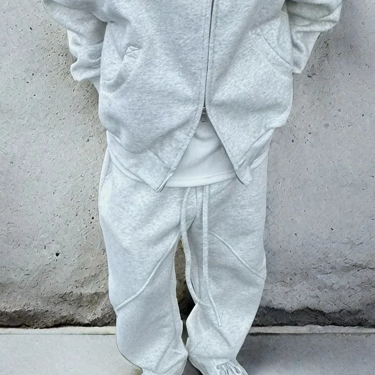 Autumn and Winter Thickened Casual Sportswear for Men Loose-fitting Two-piece Set Including Hooded Jacket Sweater and Sweatpants