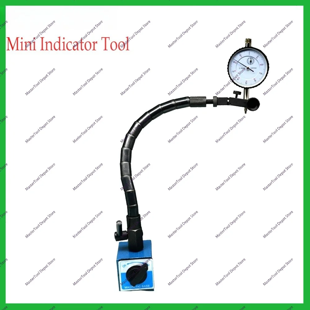HUOTO Mini Indicator Tool Flexible Dial Test Indicator Magnetic Base Calibration Bracket
