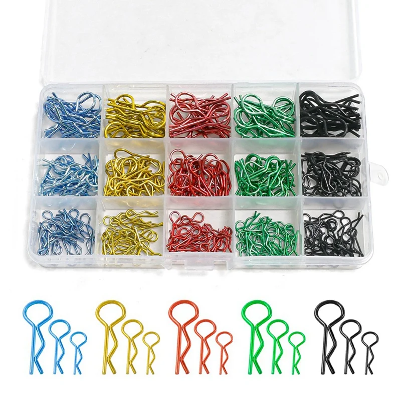 260Pcs RC Car Body Shell R Clips For 1/8 1/10 1/12 1/14 1/16 1/18 Bodyshell Pin Metal Body Shell Clip Pin