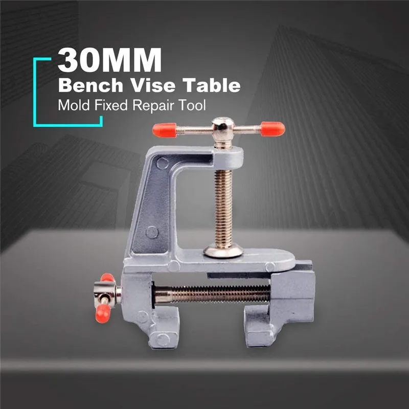 Universal Table Vise Home 3.5inch Aluminum Mini Hobby Clamp On Table Bench Vise DIY Household Flat Mouth Table Vise Hand Tools