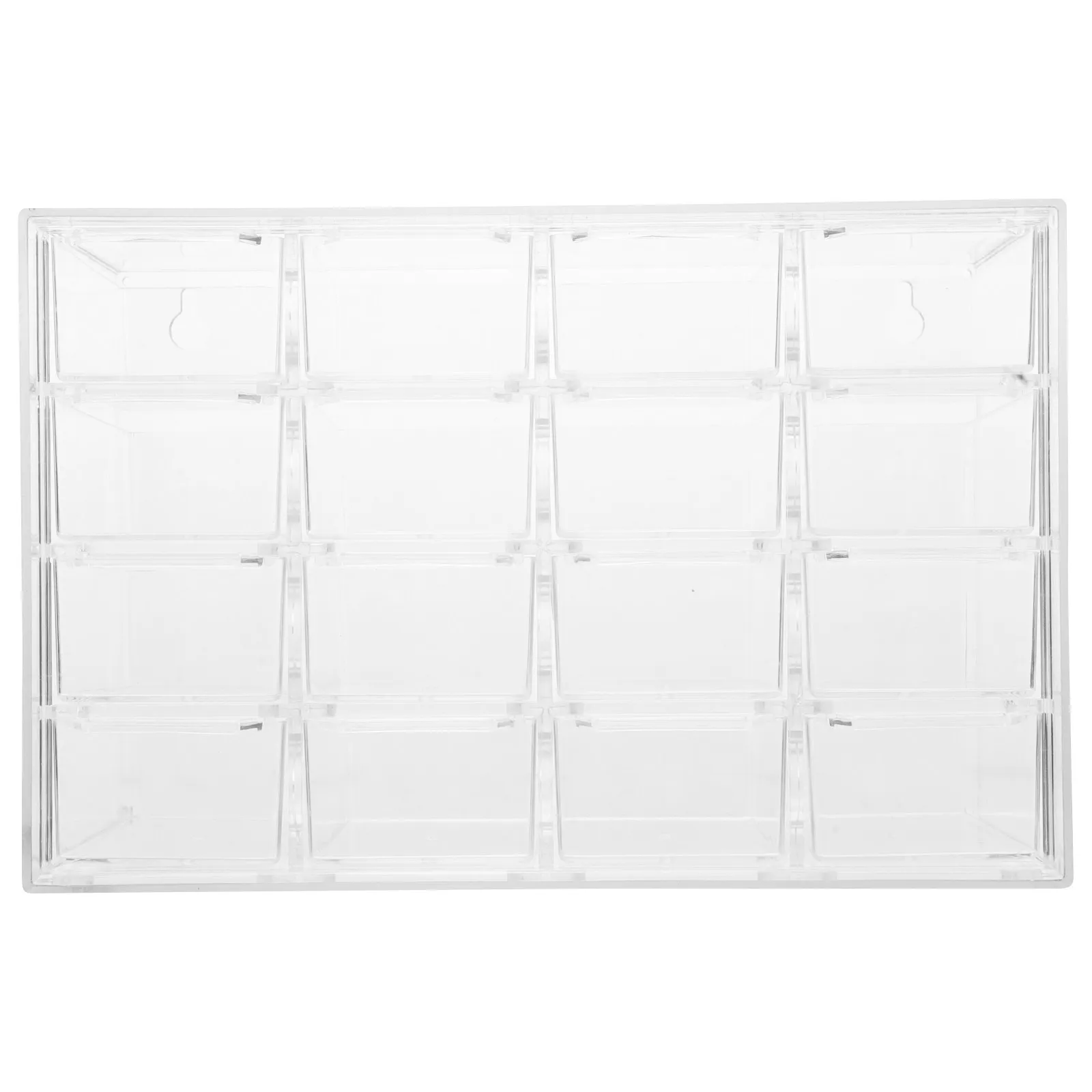 

Clear 16-Grid Jewelry Storage Organizer Plastic Drawer Box Transparent Makeup Accessory Display Desktop Organizer
