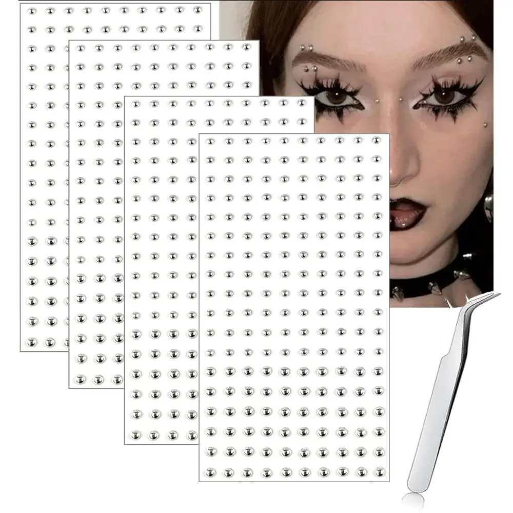 721-teiliges Set Lippen-Nasenring Augenbrauen-Piercing Lippen-Piercing Selbstklebende Gesichtsaufkleber Fake-Piercing Silber Coole Punk-Accessoires