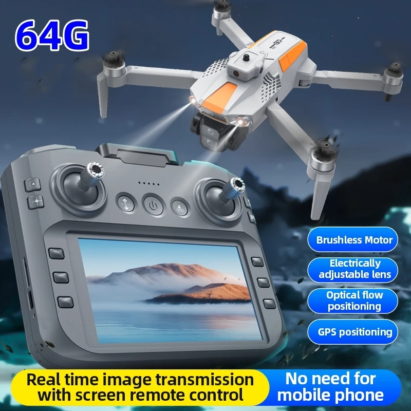 LF669 FPV Drone 5G 4.5inch LCD Screen Remote Control Dron 4K HD Camera 360° Obstacle Avoidance GPS Brushless RC Quadcopter 64G
