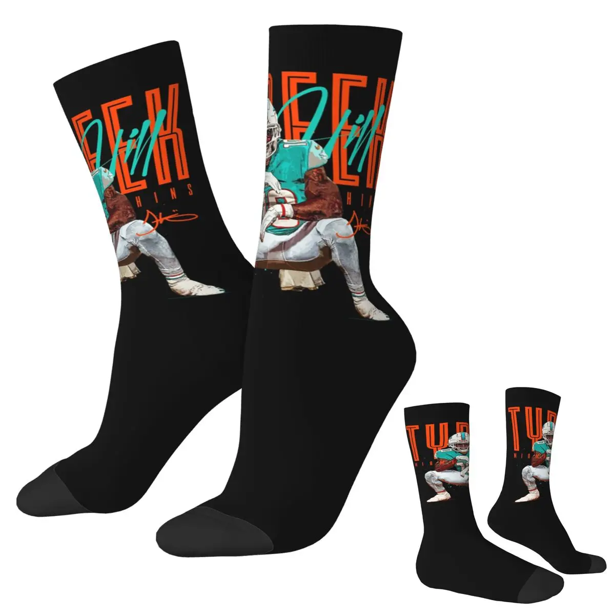 

Tyreek Hill Socks Harajuku Super Soft Stockings All Season Long Socks Accessories for Man's Woman's Christmas Gifts