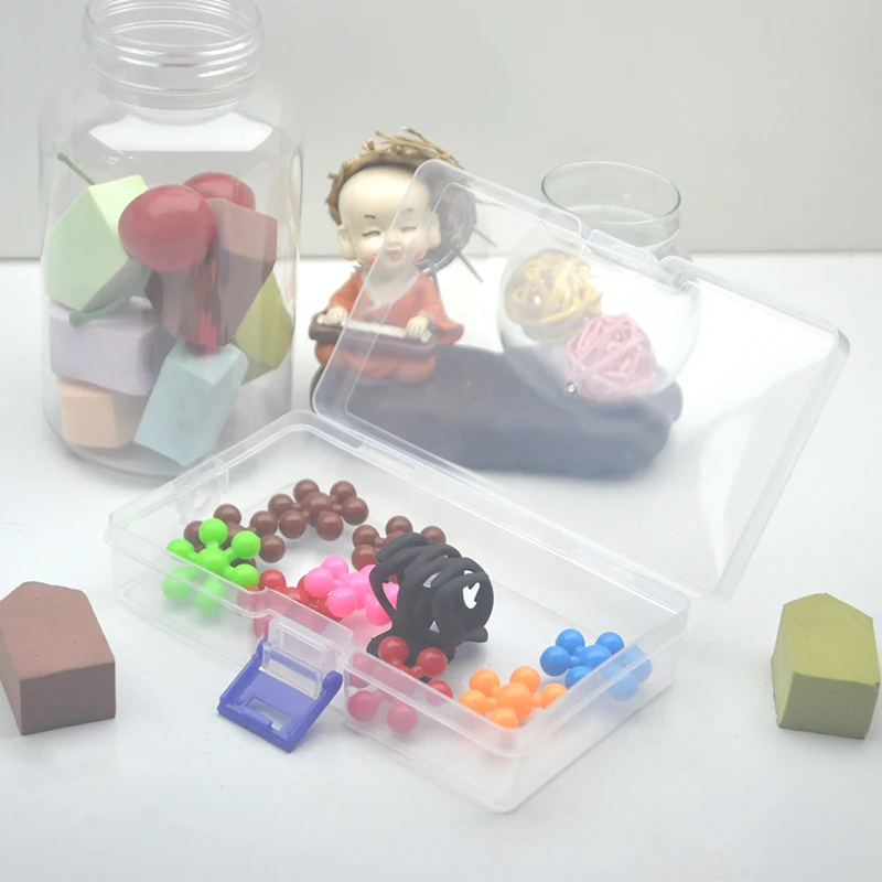 5 transparent plastic storage boxes can accommodate small items, small toys, decorations, small cards, sorted storage, not messy