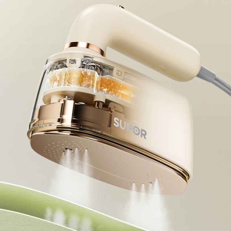 مكواة بخار للملابس المحمولة بقدرة 1500 وات، مكواة عمودية/أفقية 2 في 1 مع أوضاع لدرجة الحرارة 5 أوضاع، خزان 300 مل وتسخين سريع لإزالة التجاعيد