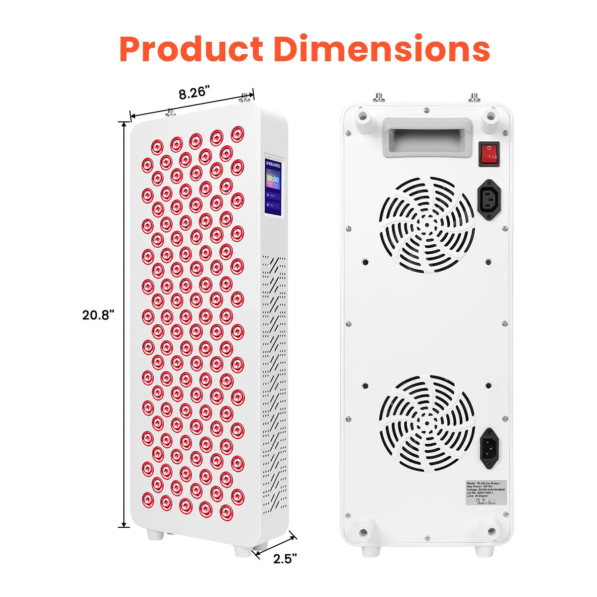 600W Full Body Smart Digital Display Design 630nm 660nm 810nm 830nm 850nm LED Red Light Therapy Panel