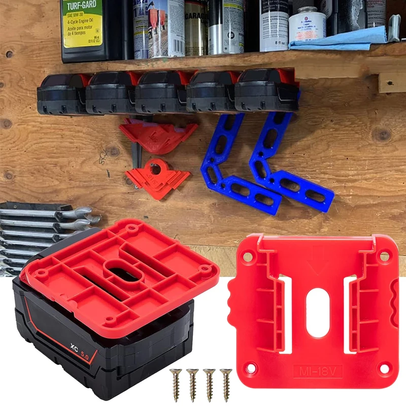 For Milwaukee 18V Li-ion Battery Battery Holder Battery Mount Battery Base Bracket Battery Cover Dock Storage Rack