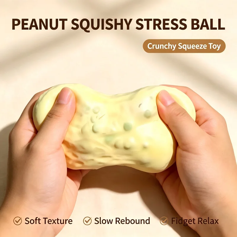 Party Games For Adults And Kids - Peanut Squishy Crunchy Stress Ball Handmade