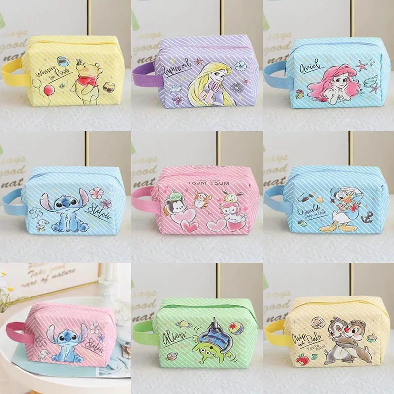 

8pcs/lot Disney Stitch Bear Pencil Case Cute Princess Portable Pencil Cosmetic Bag Stationery Pouch Gift Office School Supplies