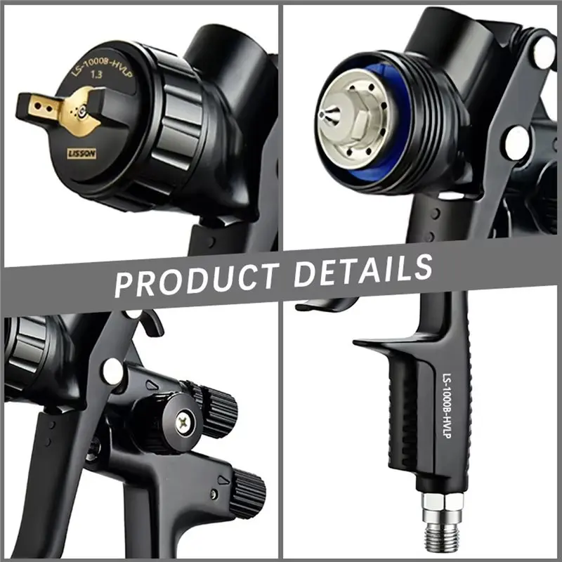 ABUI-Original HVLP Professional Spray Gun Kit - 1.3Mm Nozzles 600CC Cup Adapter & Mix Tank - Ideal For Car Varnish Furniture