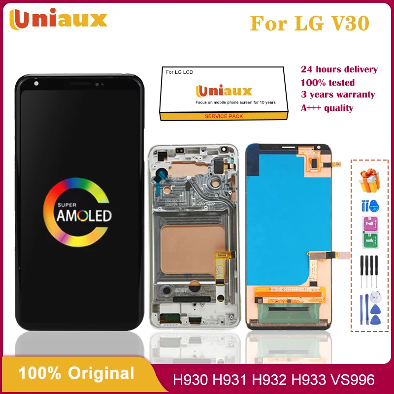 Original  LCD Display Touch Screen For LG V30 ThinQ V30 Plus V30+ H930 H930DS H931 H932 H933 VS996 US998 LS998U Digitizer  LCD