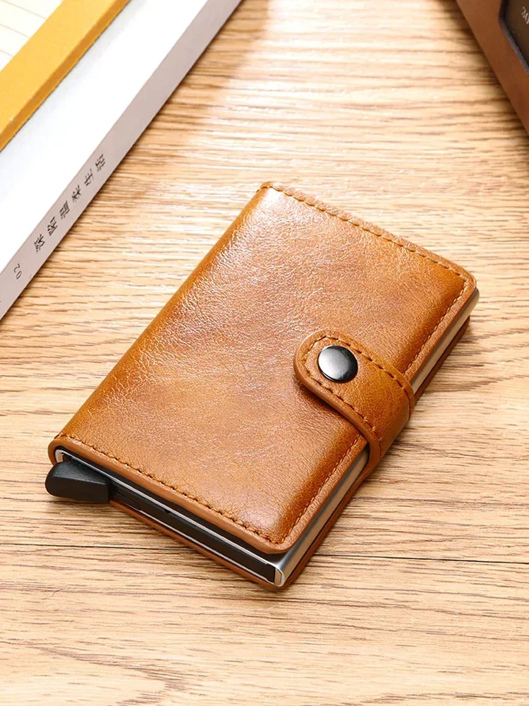 Rfid Creditcardhouder Heren Portefeuilles Luxe Kleine Slimme Portemonnee Metalen Zakelijke Mini Kaarthouder Case Dames Minimalistische Portemonnee voor Heren - afbeelding 2