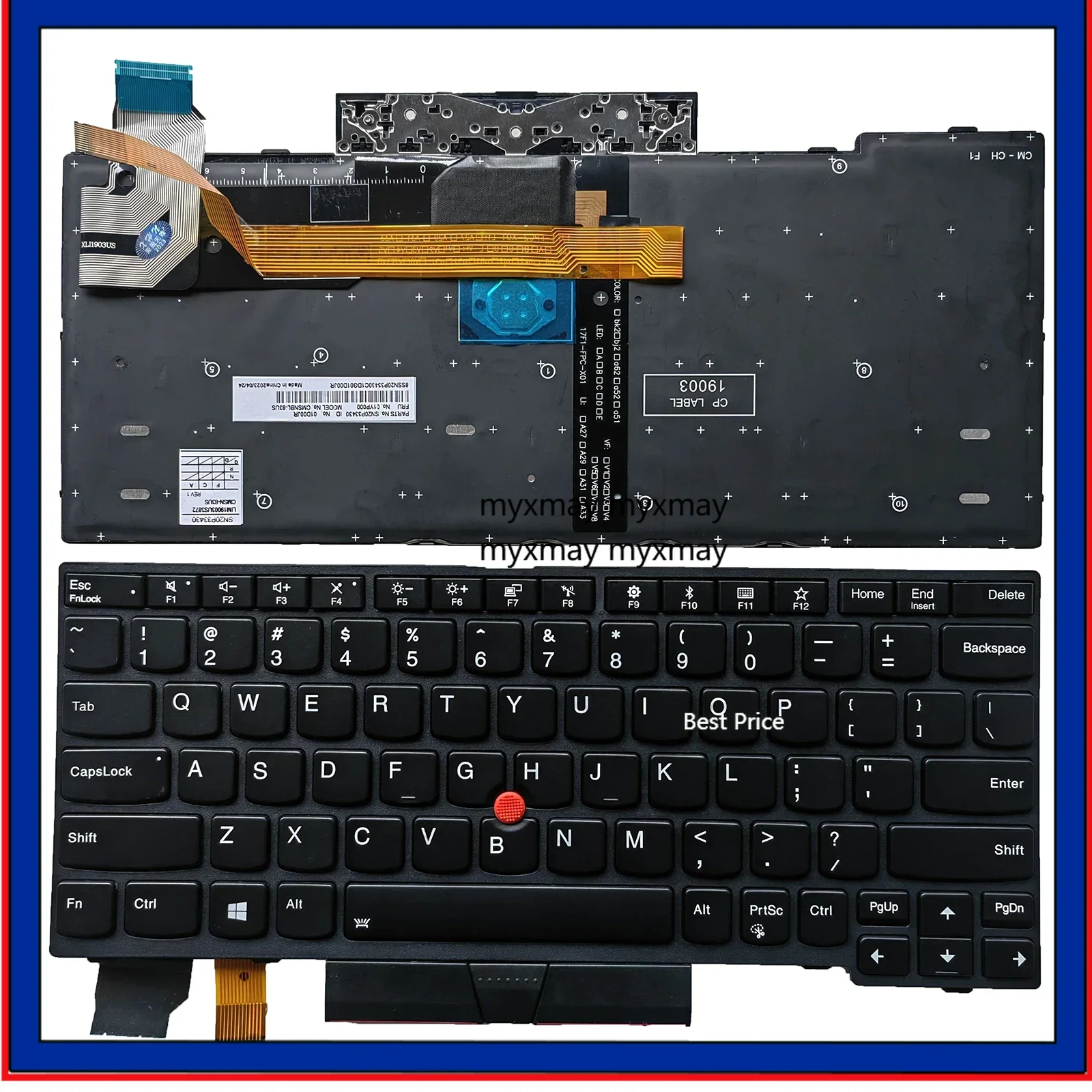

US Laptop Keyboard for Lenovo Thinkpad X280 A285 X395 X390