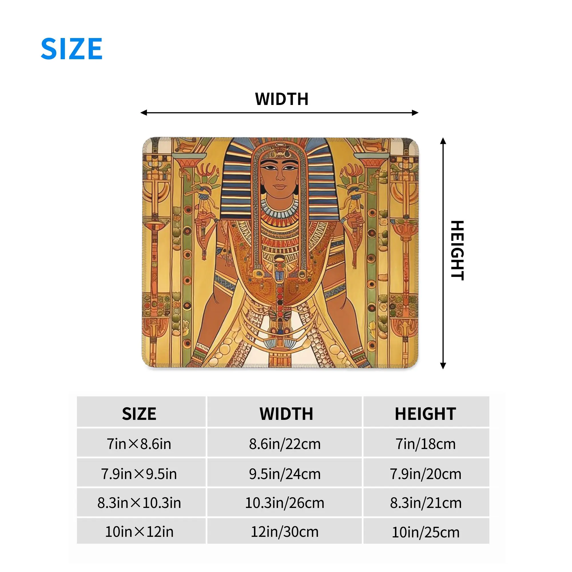 Egyptian Pharaoh With Golden Crown Illustration Mouse Pad Computer Keyboard Mouse Mat PC Laptop Desk Mat Accessories Table Mats