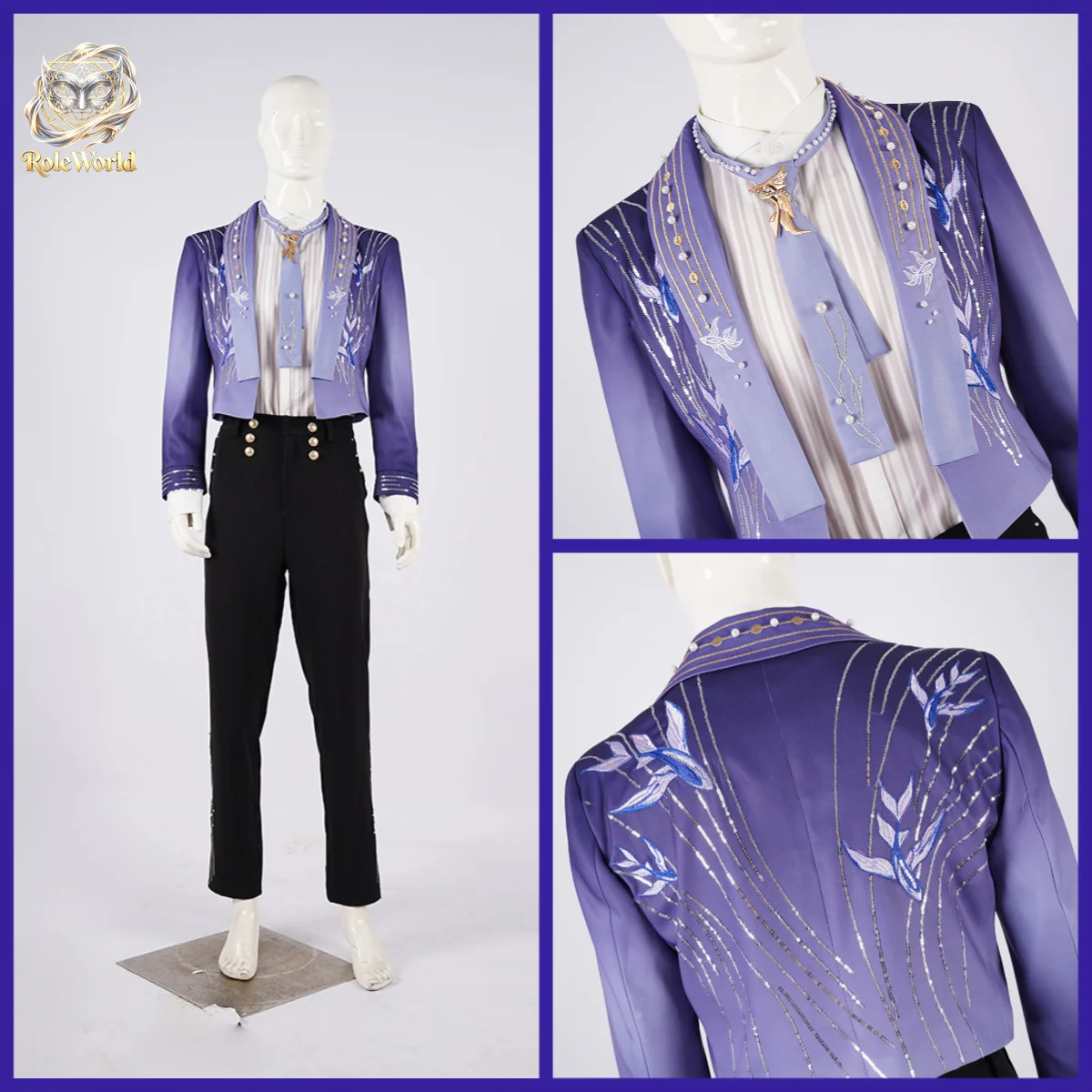 Disfraz de Cosplay de Love and Deepspace Rafayel Boundless Seas, Conjunto Completo de Traje de Personaje con Elemento de Pez, para Hombre, Edición de Cumpleaños, Tema Juramento del Océano