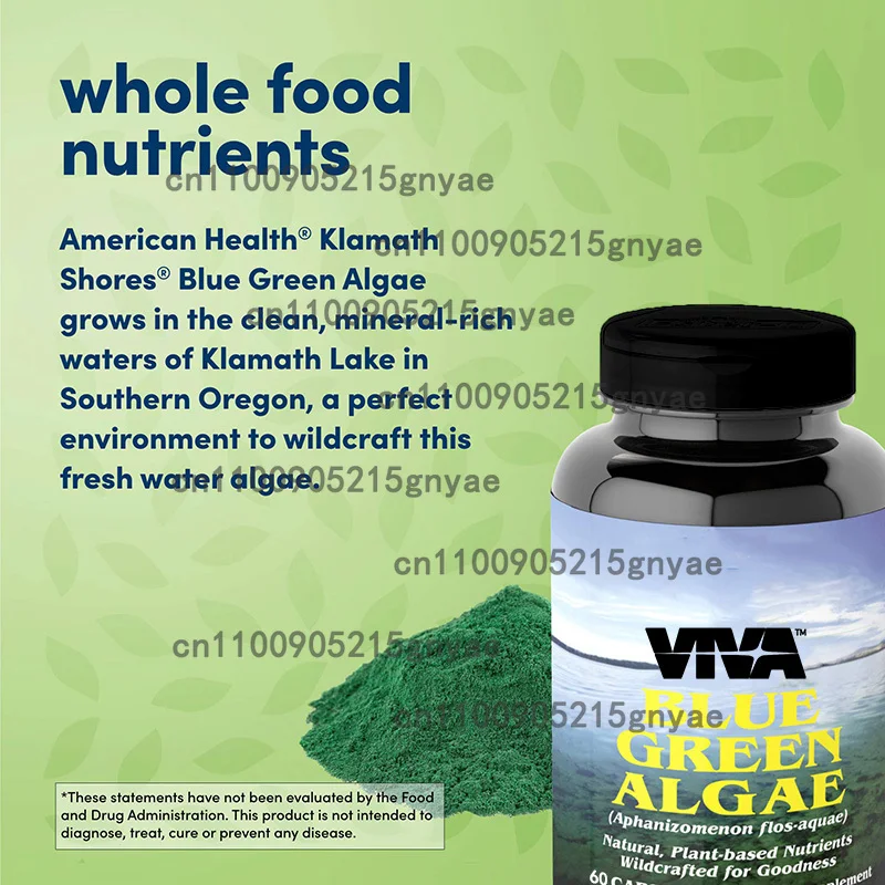

High Quality Green Algae - More Powerful Than Spirulina and Microalgae Supplements | Super Food Rich in Chlorophyll, 60 Capsules