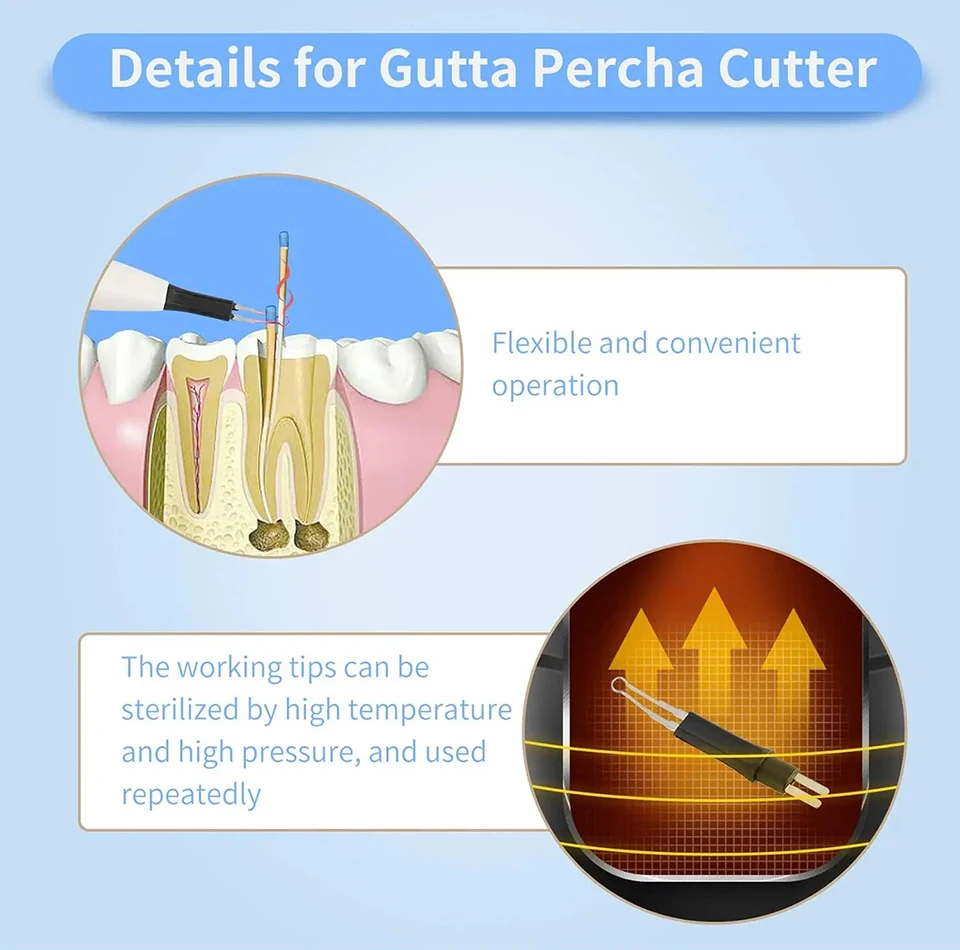 Dental Wireless Gutta Percha Zahnfleischschneider Endo Obturationssystem Dental Dissolved Breaker Gutta Percha Cutter mit 4 Spitzen – Detail 2