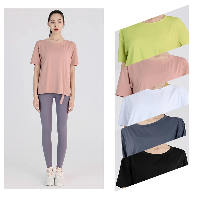 Sports Blouses Woman Dance Sports Practice Clothes Loose Fit Top for Fitness Female Short Sleeve Tee Training T-shirt for Women