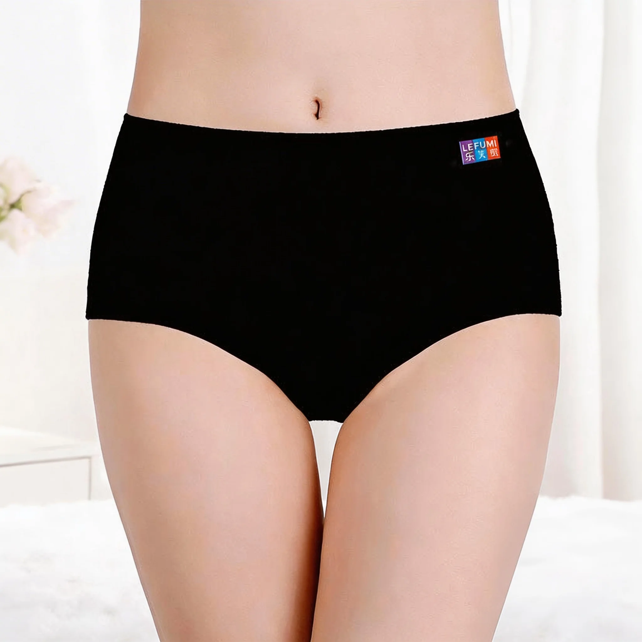 

1pcs Pure Cotton Briefs Women Solid Basic Type Panties Girls Mid Waist Comfort Underpants Lady Plus Size Underwear Female Pantys