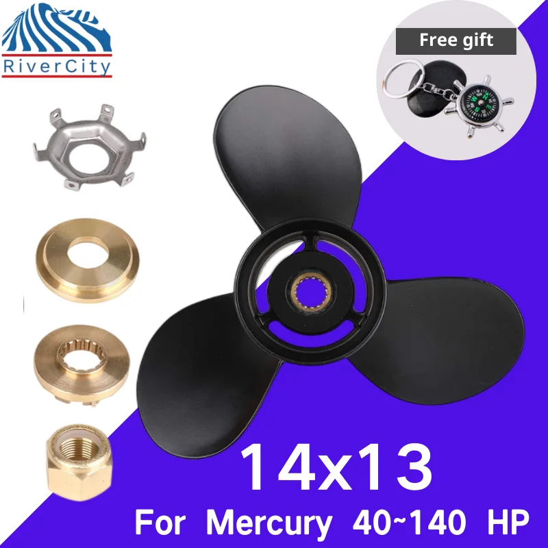 Outboard Propeller 14x13 For Mercury 90hp 100hp 115hp 140hp Boat Motor Aluminum Alloy Screw Ship Marine Engine 3 Blade 15 Spline