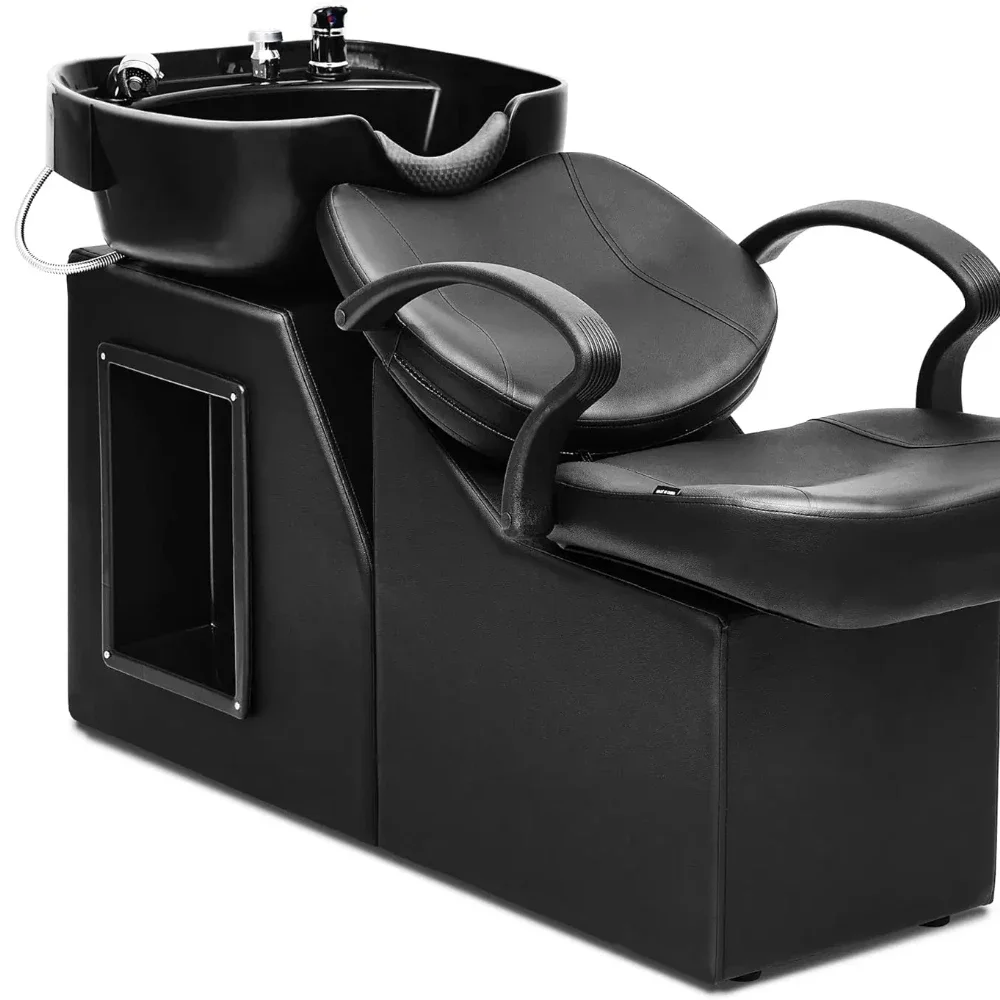 

Парикмахерское кресло с откидной спинкой, универсальное кресло для салона стилиста, шампунь для волос, пена, искусственная кожа, кресло для стрижки волос