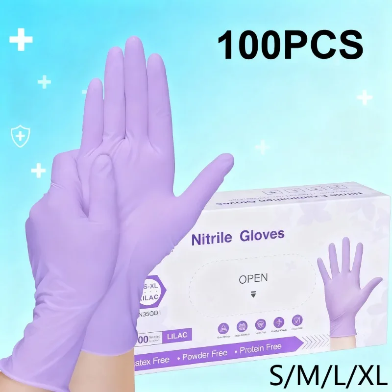 Guantes desechables de nitrilo para clavo, guantes de látex adecuados para limpieza del hogar, hospitales, laboratorios, tatuajes, salones de belleza, 10-100 Uds.