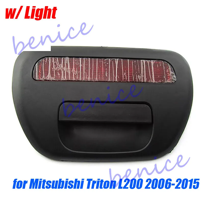 Car Black Rear Tail Gate Handle w/ Light for Mitsubishi Triton L200 2006-2015