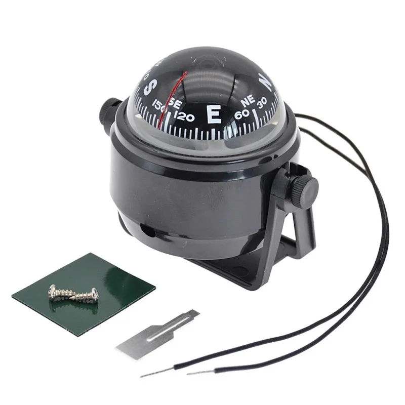 Boat Compass Waterproof With Electronic LED Light Nautical Compass Sea Pivoting Marine For Marine Navigation Positioning