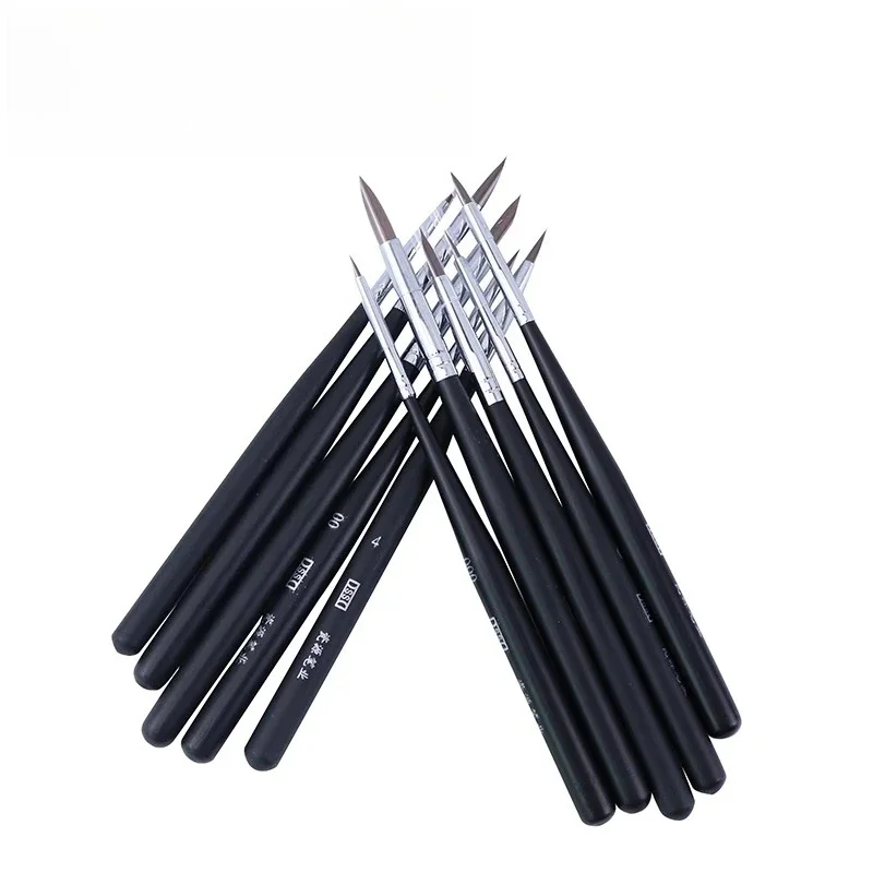 

10 шт., стоматологическая фарфоровая кисть, ручка, стоматологические лабораторные инструменты, оборудование, штабелирование, кисть для остекления, ручка из синтетических волос, 12 моделей