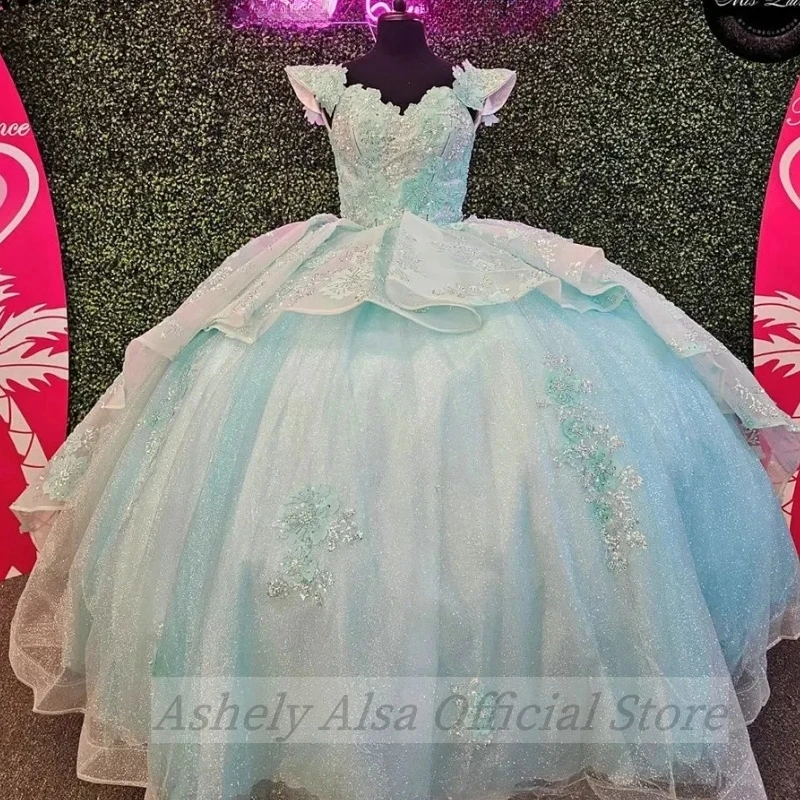 Real Picture Saudi Arabic Sweet 16 15 Girls Birthday Party Dress Prom Gown Lace Princess Pageant vestidos de 15 quinceañera 2024