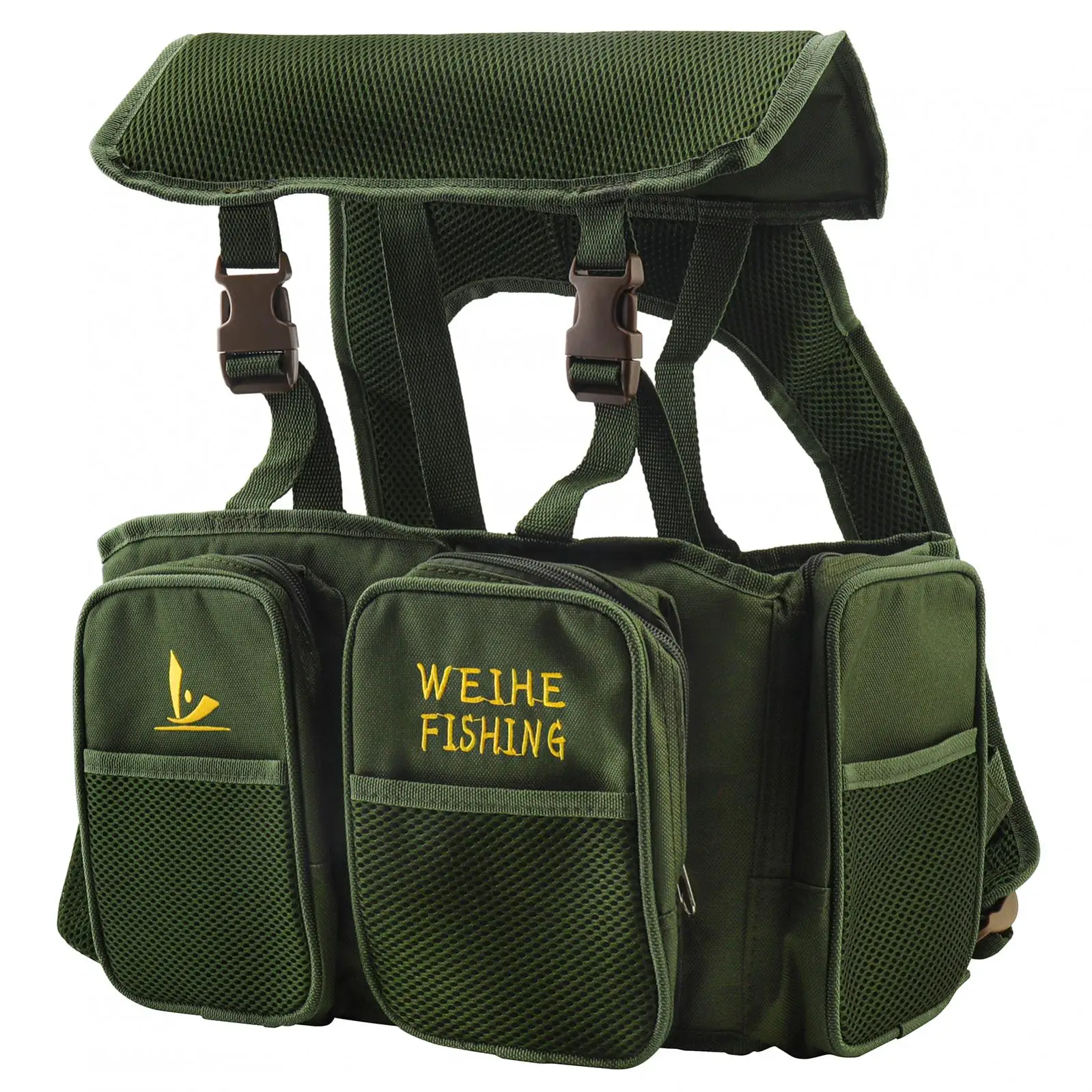 Bolsa de caja de pesca multifunción de gran capacidad, mochila de tela de nailon, bolsa de almacenamiento de equipo de pesca