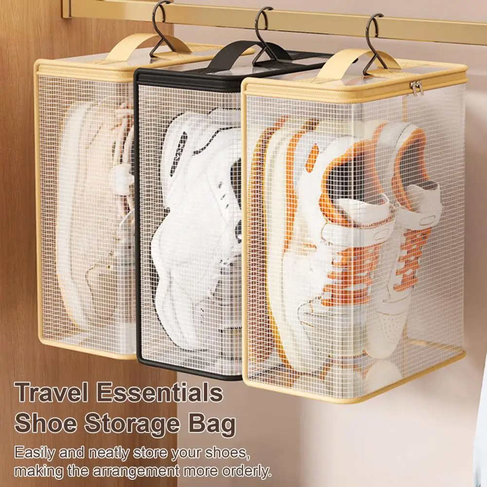 Storage Organizer for Suitcases Travel Shoe Bag with Transparent Window Water-resistant Shoe Pouch for Suitcase for Closet